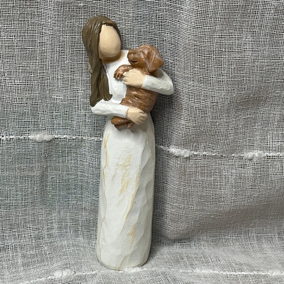 Woman Embracing Puppy Keepsake Girl & Dog Sculpture Gifts 6" x 2" x 1.5" NWOT - Picture 1 of 16